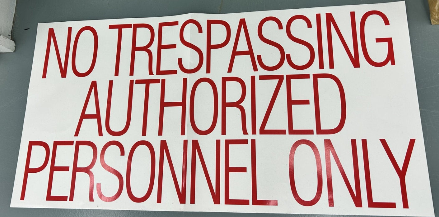 NO TRESPASSING AUTHORIZED PERSONNEL ONLY DECAL - RED