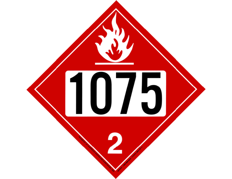HAZMAT PROPANE 1075 PLACARD