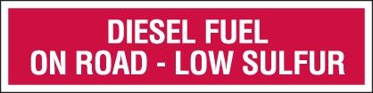 DIESEL FUEL ON ROAD-LOW SULFUR DECAL