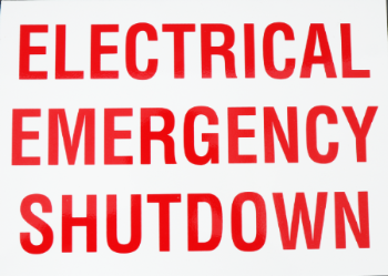 ELECTRICAL EMERGENCY SHUTDOWN SIGN