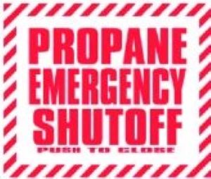 EMERGENCY SHUT-OFF VALVE DECAL PUSH TO CLOSE