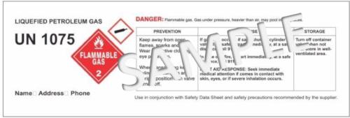 CUSTOMIZED LABEL for OSHA Regulations quantity of 1000