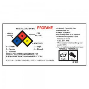 HAZARD RATINGS LABEL (100 CT)