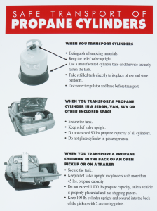 SAFE TRANSPORT of PROPANE CYLINDERS
