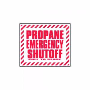 EMERGENCY SHUT-OFF VALVE DECAL PULL TO CLOSE