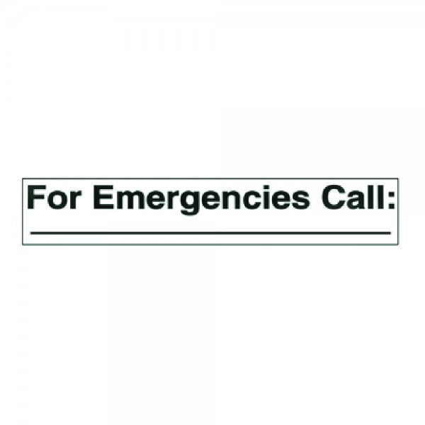 FOR EMERGENCIES CALL DECAL