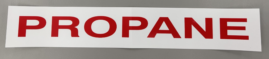 Propane Decal - 1 inch lettering