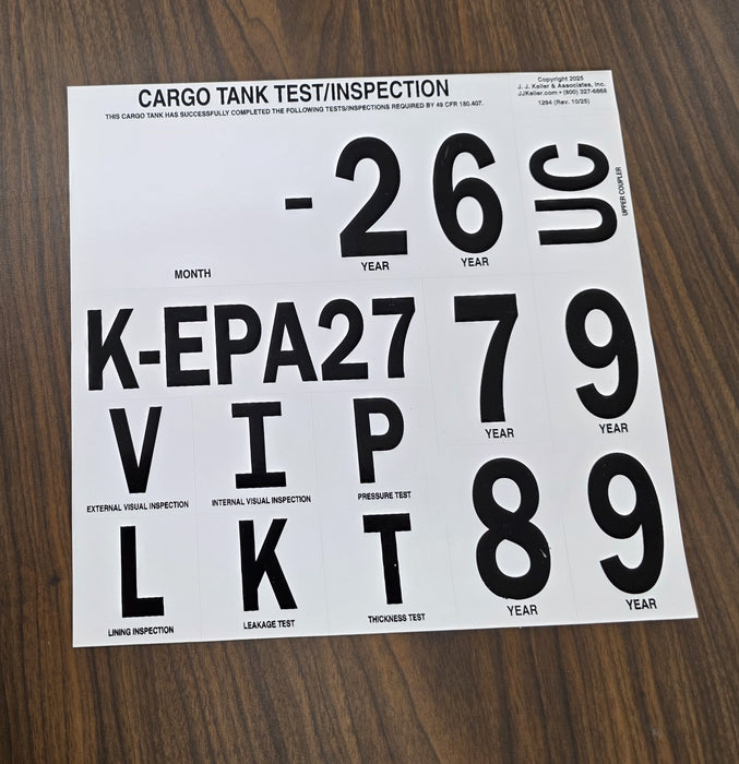 UPDATED! CARGO TANK INSPECTION MARKINGS
