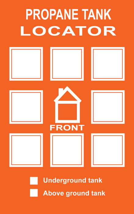 Propane Tank Locator Decal (25/pack) — PSC