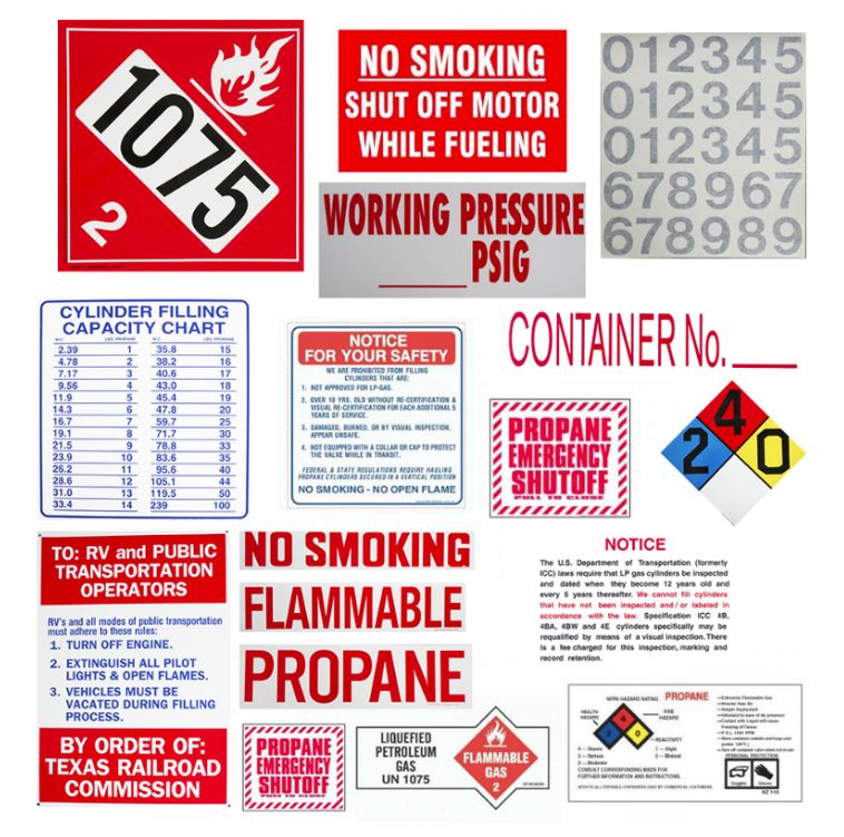 Propane Decals Propane Compliance Signs — PSC