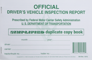 DRIVER'S VEHICLE INSPECTION REPORT BOOK (SIMPLIFIED)