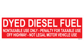 DYED DIESEL FUEL NONTAXABLE USE ONLY DECAL