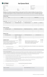 GAS SYSTEM CHECK FORMS — PSC