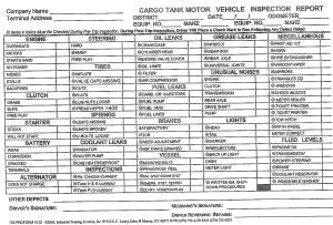 CARGO TANK MOTOR VEHICLE INSPECTION REPORT