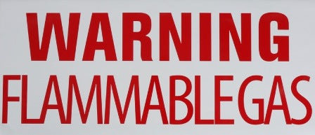 WARNING: FLAMMABLE GAS DECAL