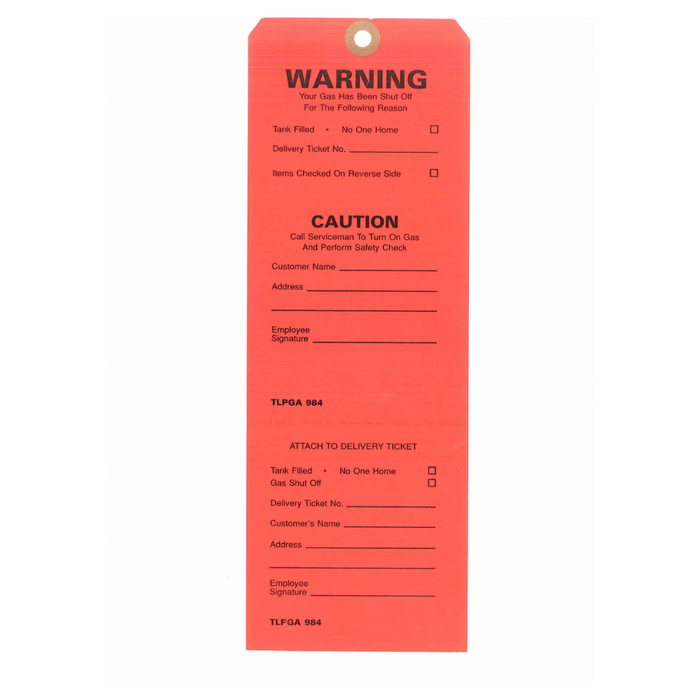 OUT-OF-GAS/UNSAFE CONDITIONS RED TAGS