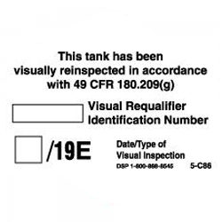 SINGLE INSPECTION DECAL for REQUALIFICATION